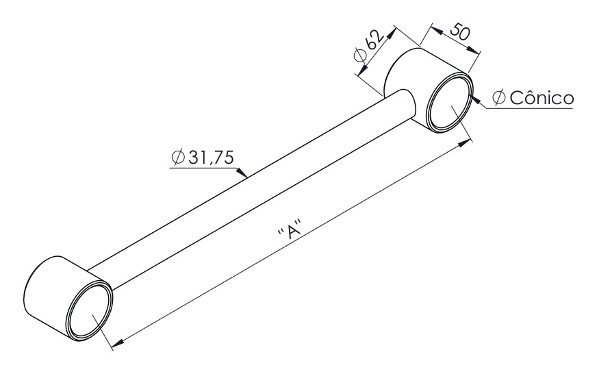 TTR TENSOR FIXO CAR BUCHA CONICA RANDON 480MM Ø62