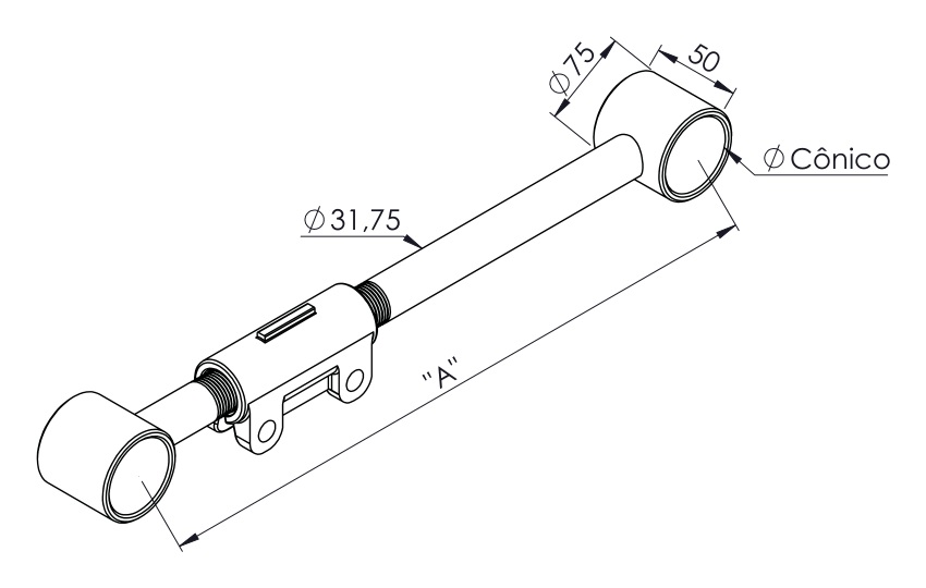 TTR TENSOR MOVEL CAR RANDON CONICO 480MM Ø75